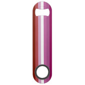 SlipperyJoe's lesbische trots vlag vrouwelijke gem Speed Flessenopener (Achterkant)