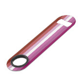 SlipperyJoe's lesbische trots vlag vrouwelijke gem Speed Flessenopener (Achterkant Gekanteld)