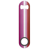 SlipperyJoe's lesbische trots vlag vrouwelijke gem Speed Flessenopener (Voorkant)