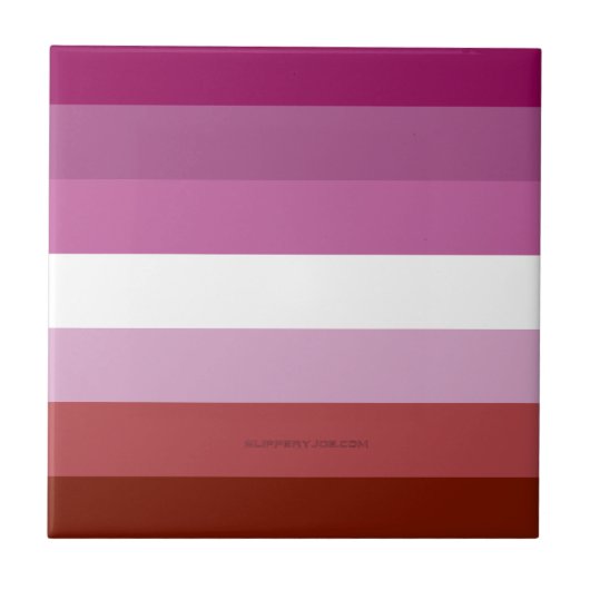 SlipperyJoe's lesbische trots vlag vrouwelijke gem Tegeltje (Voorkant)