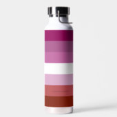 SlipperyJoe's lesbische trots vlag vrouwelijke gem Waterfles (Links)