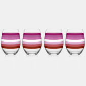 SlipperyJoe's lesbische trots vlag vrouwelijke gem Wijnglas Zonder Voet (Links)