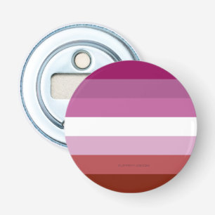 SlipperyJoe's lesbische trotsvlag vrouwelijke geme Button Flesopener