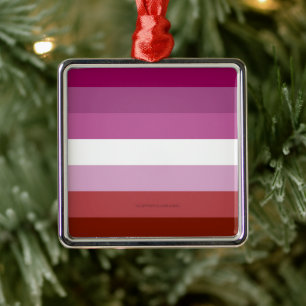 SlipperyJoe's lesbische trotsvlag vrouwelijke geme Metalen Ornament