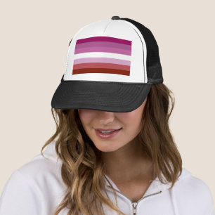 SlipperyJoe's lesbische trotsvlag vrouwelijke geme Trucker Pet