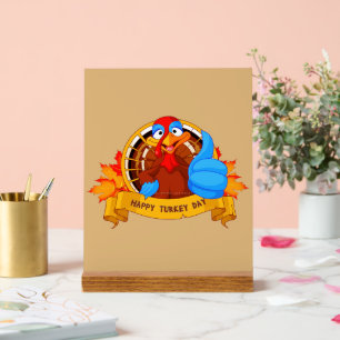 SlipperyJoe's leuke cartoon Thanksgiving-ontwerp Acryl Bord