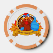 SlipperyJoe's leuke cartoon Thanksgiving-ontwerp Poker Chips (Achterkant)