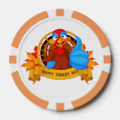SlipperyJoe's leuke cartoon Thanksgiving-ontwerp Poker Chips (Voorkant)