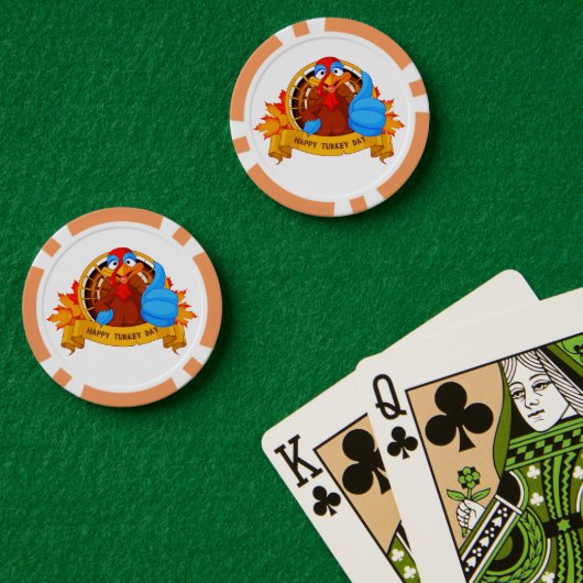 SlipperyJoe's leuke cartoon Thanksgiving-ontwerp Poker Chips (Pokertafel (Dubbel))
