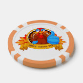 SlipperyJoe's leuke cartoon Thanksgiving-ontwerp Poker Chips (Enkel)