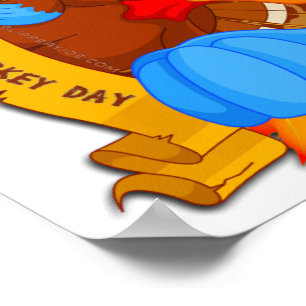 SlipperyJoe's leuke cartoon Thanksgiving-ontwerp Poster
