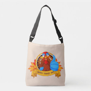 SlipperyJoe's leuke cartoonstijl Thanksgiving-ontw Crossbody Tas