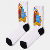 SlipperyJoe's leuke cartoonstijl Thanksgiving-ontw Sokken (Links)