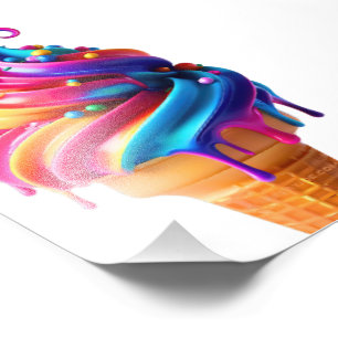 SlipperyJoe's levendige ijsje voedsel klassieker  Foto Afdruk