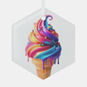 SlipperyJoe's levendige ijsje voedselklassieker Glas Ornament (Voorkant)
