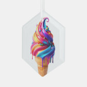 SlipperyJoe's levendige ijsje voedselklassieker Glas Ornament (Voorkant links)