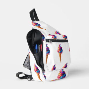 SlipperyJoe's levendige ijsje voedselklassieker Sling Bag