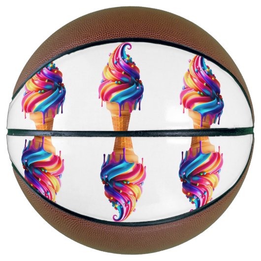 SlipperyJoe's levendige ijskegel food classic Basketbal (Voorkant)