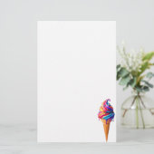 SlipperyJoe's levendige ijskegel food classic Briefpapier (Staand voorkant)