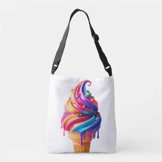 SlipperyJoe's levendige ijskegel food classic Crossbody Tas (Achterkant)