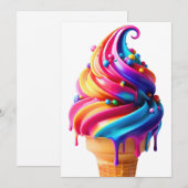 SlipperyJoe's levendige ijskegel food classic Feestdagenkaart (Voorkant / Achterkant)