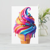 SlipperyJoe's levendige ijskegel food classic Feestdagenkaart (Staand voorkant)