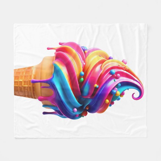 SlipperyJoe's levendige ijskegel food classic Fleece Deken (Voorkant (Horizontaal))