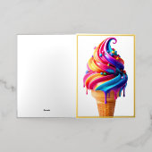 SlipperyJoe's levendige ijskegel food classic Folie Feestdagenkaart (Buiten Laag)