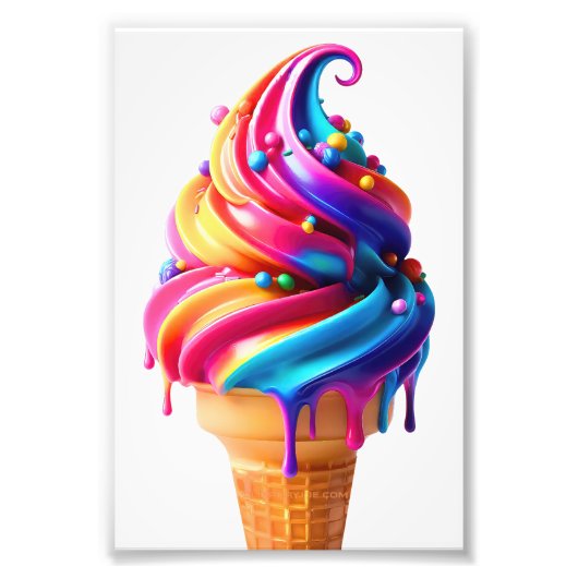 SlipperyJoe's levendige ijskegel food classic Foto Afdruk (Voorkant)