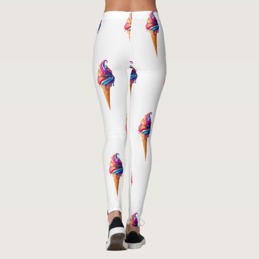 SlipperyJoe's levendige ijskegel food classic Leggings (Achterkant)