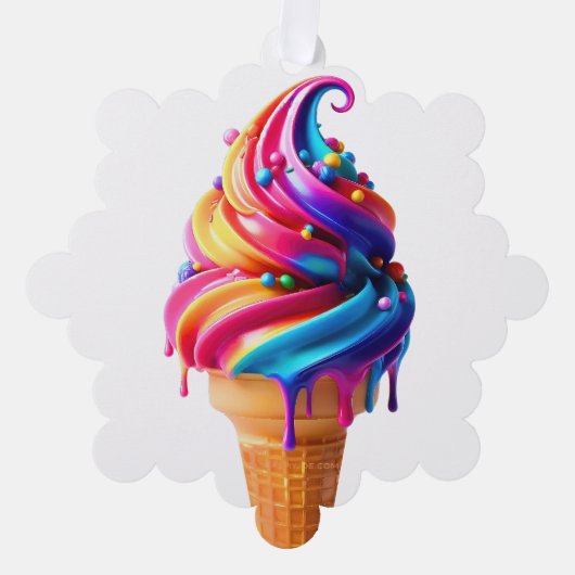 SlipperyJoe's levendige ijskegel food classic Ornament Kaart (Voorkant)