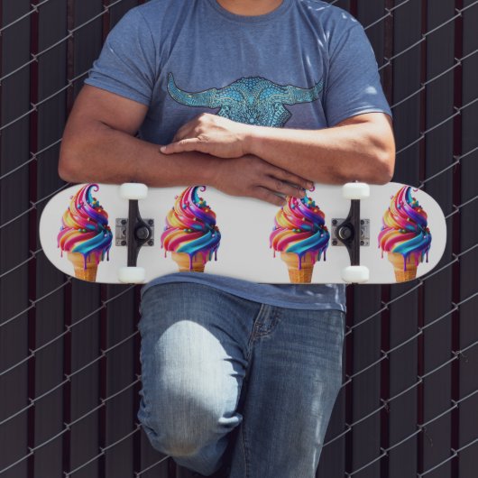 SlipperyJoe's levendige ijskegel food classic Persoonlijk Skateboard (Buiten 3)
