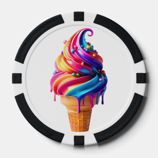 SlipperyJoe's levendige ijskegel food classic Poker Chips (Voorkant)