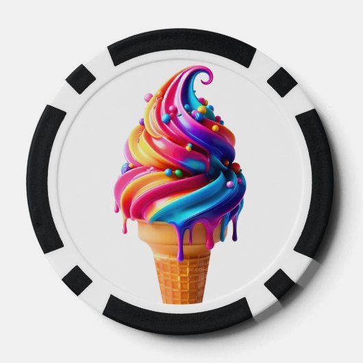 SlipperyJoe's levendige ijskegel food classic Poker Chips (Achterkant)