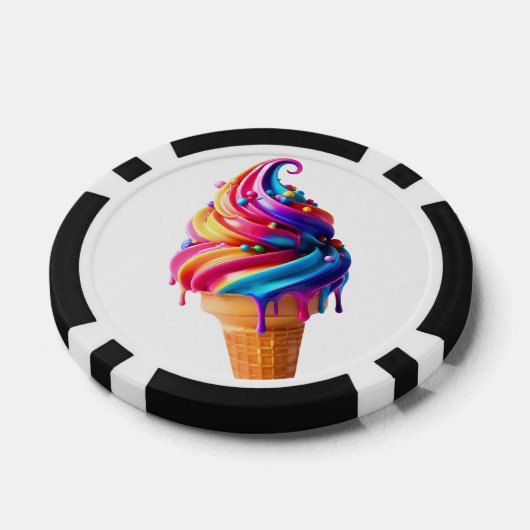 SlipperyJoe's levendige ijskegel food classic Poker Chips (Enkel)
