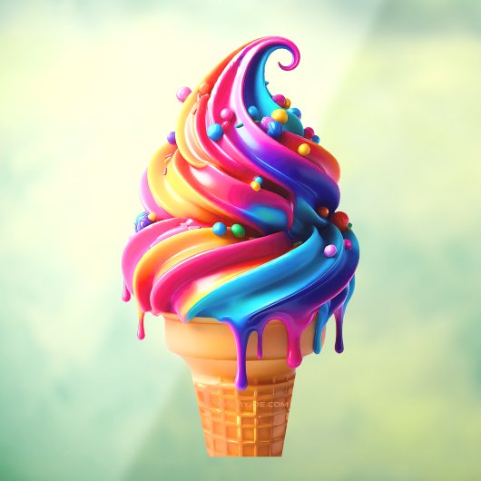 SlipperyJoe's levendige ijskegel food classic Raamsticker (Vel 3)