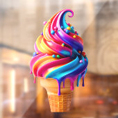 SlipperyJoe's levendige ijskegel food classic Raamsticker (Vel 2)