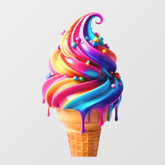 SlipperyJoe's levendige ijskegel food classic Raamsticker (Vel)