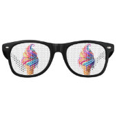 SlipperyJoe's levendige ijskegel food classic Retro Zonnebril (Voorkant)