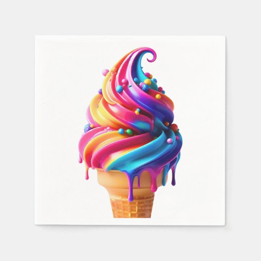 SlipperyJoe's levendige ijskegel food classic Servet (Voorkant)