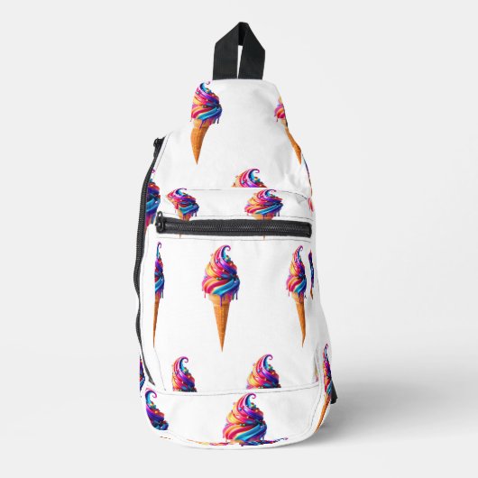 SlipperyJoe's levendige ijskegel food classic Sling Bag (Voorkant)