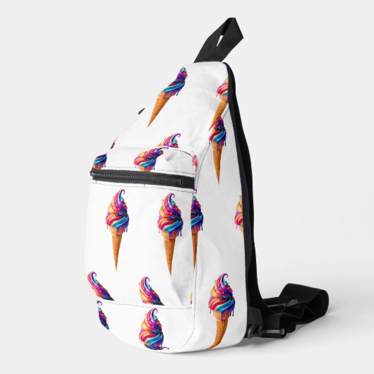 SlipperyJoe's levendige ijskegel food classic Sling Bag (Rechterhoek)