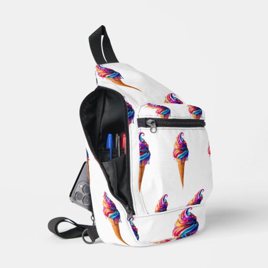 SlipperyJoe's levendige ijskegel food classic Sling Bag (Open)