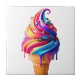 SlipperyJoe's levendige ijskegel food classic Tegeltje (Voorkant)