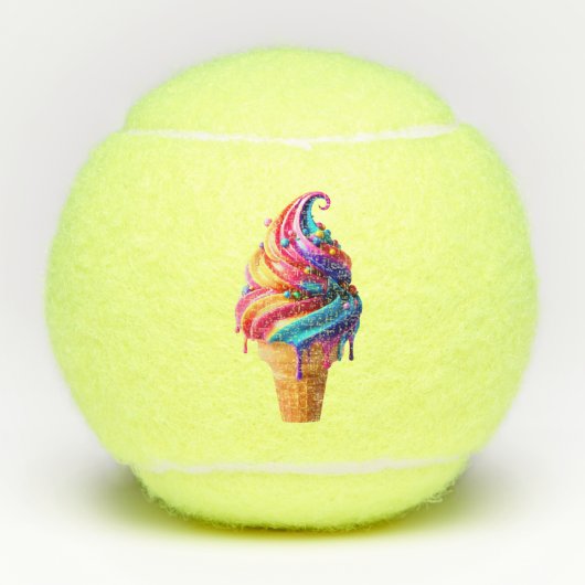 SlipperyJoe's levendige ijskegel food classic Tennisballen (Voorkant)