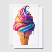 SlipperyJoe's levendige ijskegel food classic Vellum Uitnodigingen (Offset)