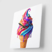 SlipperyJoe's levendige ijskegel food classic Vierkante Klok (Hoek)