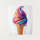 SlipperyJoe's levendige ijskegel food classic Wandkleed (Voorkant)