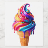 SlipperyJoe's levendige ijskegel food classic Wijn Etiket (Enkel label)