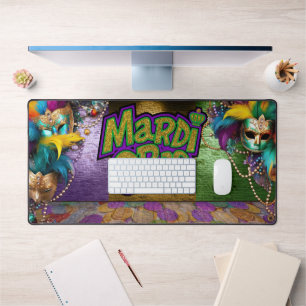 SlipperyJoe's levendige Mardi Gras grafische klass Bureaumat
